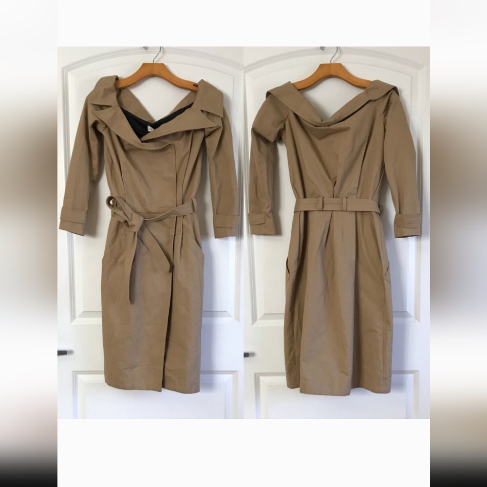 House of CB Magdalena Trench Off Shoulder Wrap Dress - Picture 4 of 9